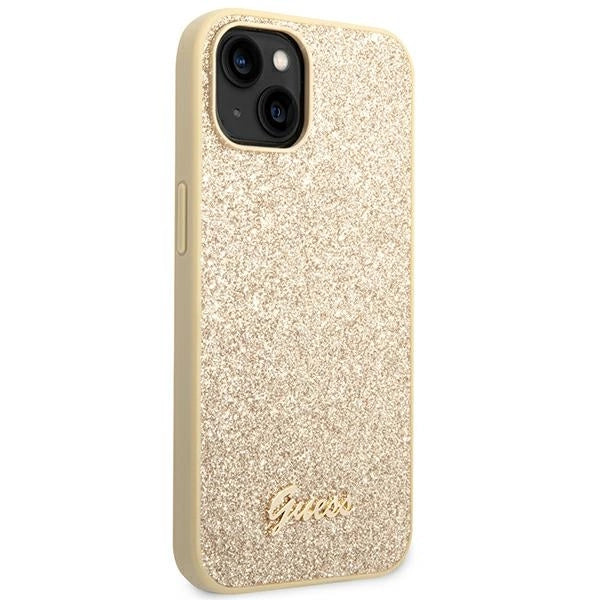 Guess GUHCP14SHGGSHD iPhone 14 6.1" gold/gold hard case Glitter Script