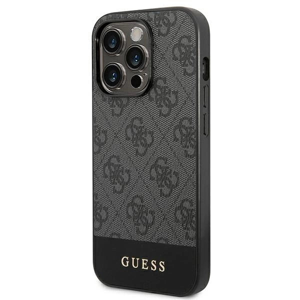 Guess GUHCP14XG4GLGR iPhone 14 Pro Max 6.7" grey/grey hard case 4G Stripe Collection