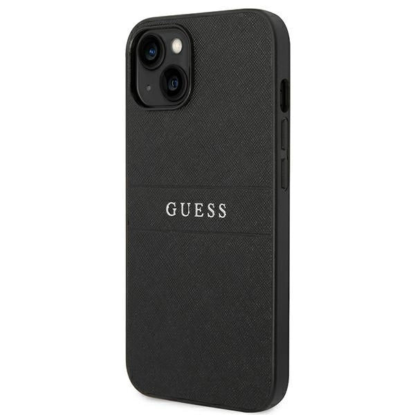 Guess Saffiano Strap Case for iPhone 14 Plus - Black