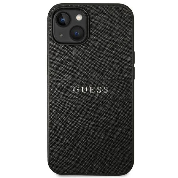 Guess Saffiano Strap Case for iPhone 14 Plus - Black