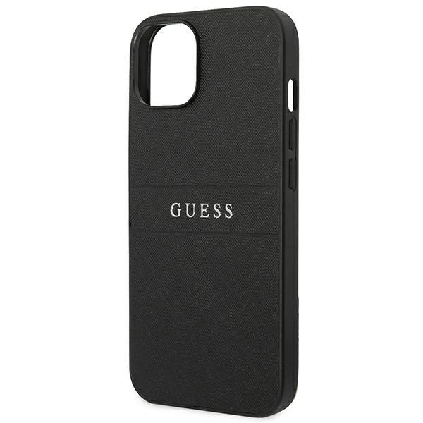 Guess Saffiano Strap Case for iPhone 14 Plus - Black