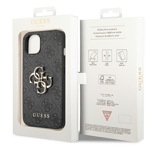 Gæt 4G Big Metal Logo iPhone 14 Case - Grå