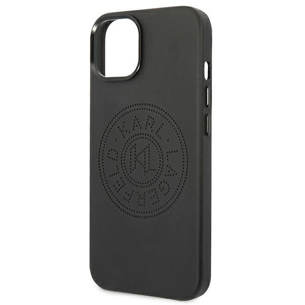 Karl Lagerfeld Leather Perforated Logo Case for iPhone 14 Plus - Black
