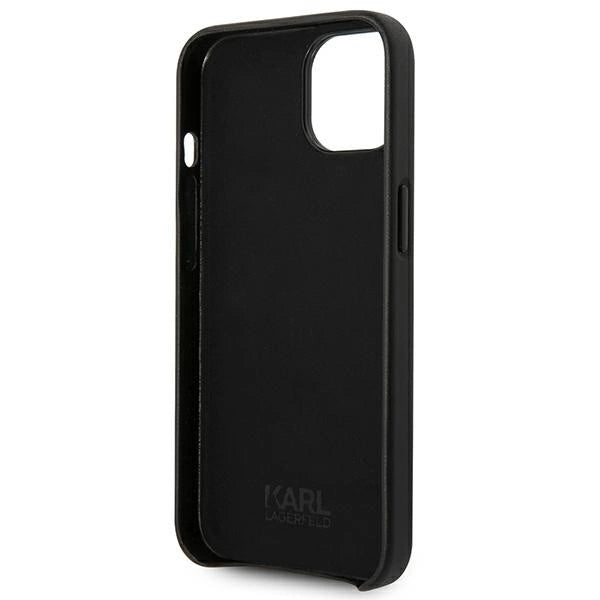 Karl Lagerfeld Leather Perforated Logo Case for iPhone 14 Plus - Black