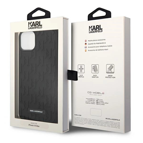 Karl Lagerfeld 3D Monogram Case for iPhone 14 Plus - Black