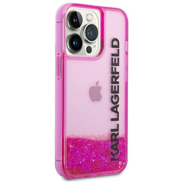 Karl Lagerfeld Liquid Glitter Elong Case for iPhone 14 Pro - Pink