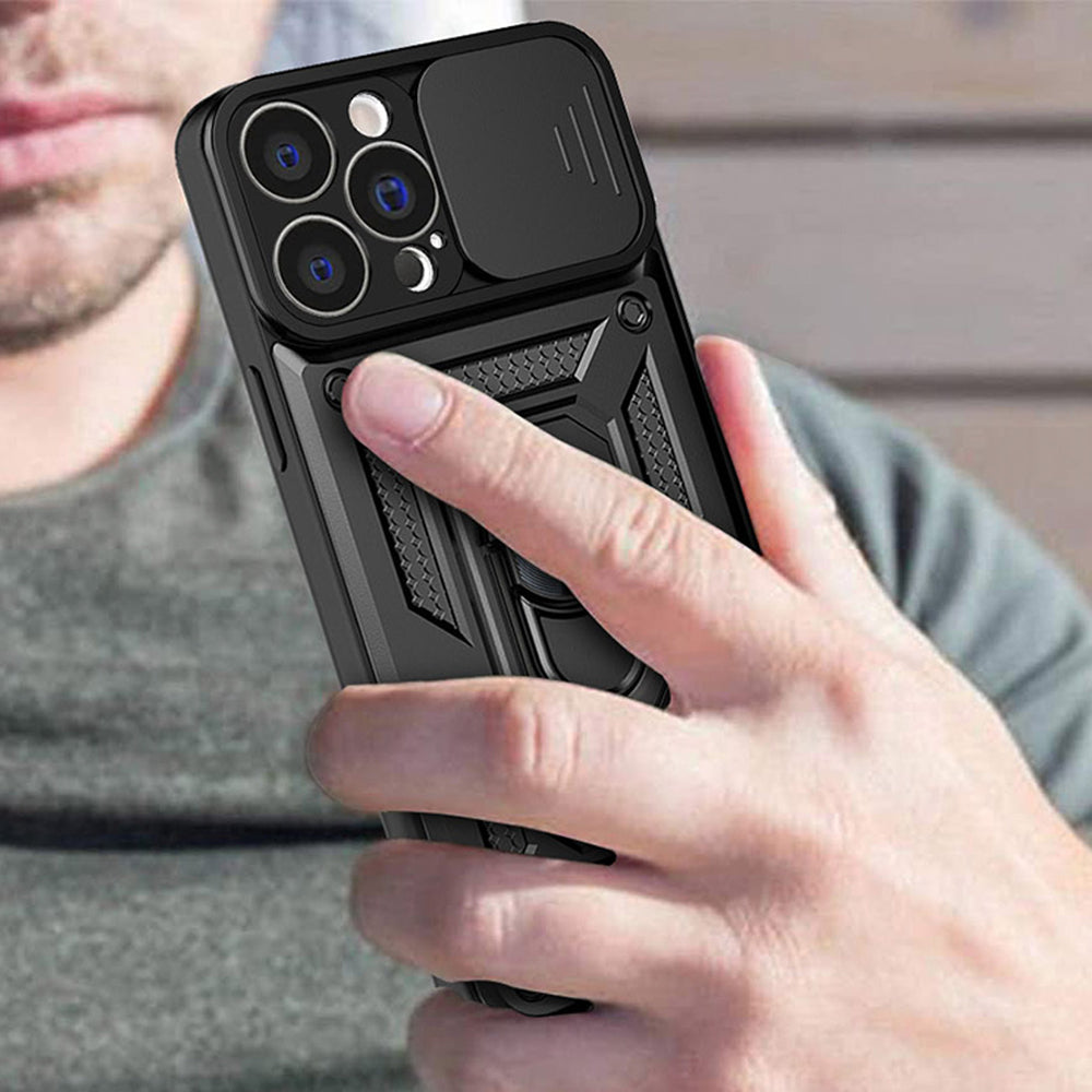Hybrid Armor Camshield-hylster til iPhone 14 Plus.