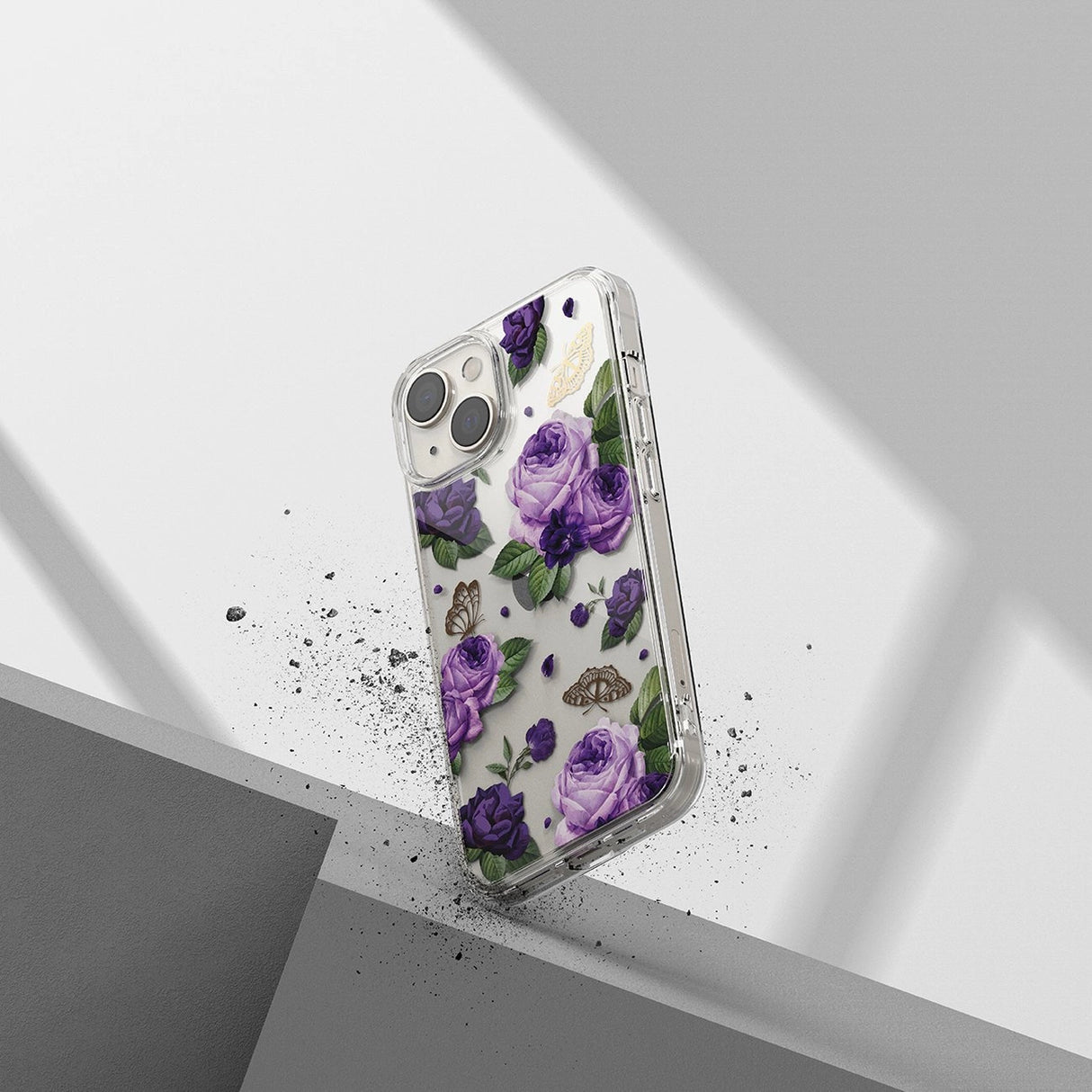 Ringke Fusion Design Armored Case Cover med Gel Frame til iPhone 14 Plus gennemsigtig (Purple rose) (FD637E29)