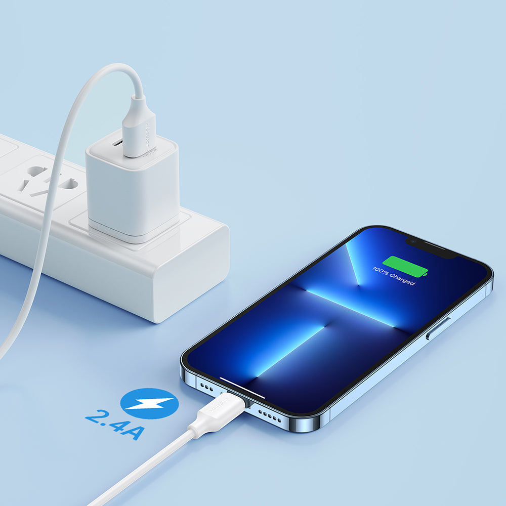 Joyroom Long-Lasting Series A9 USB-A / Lightning 2.4A kabel 1m - hvid