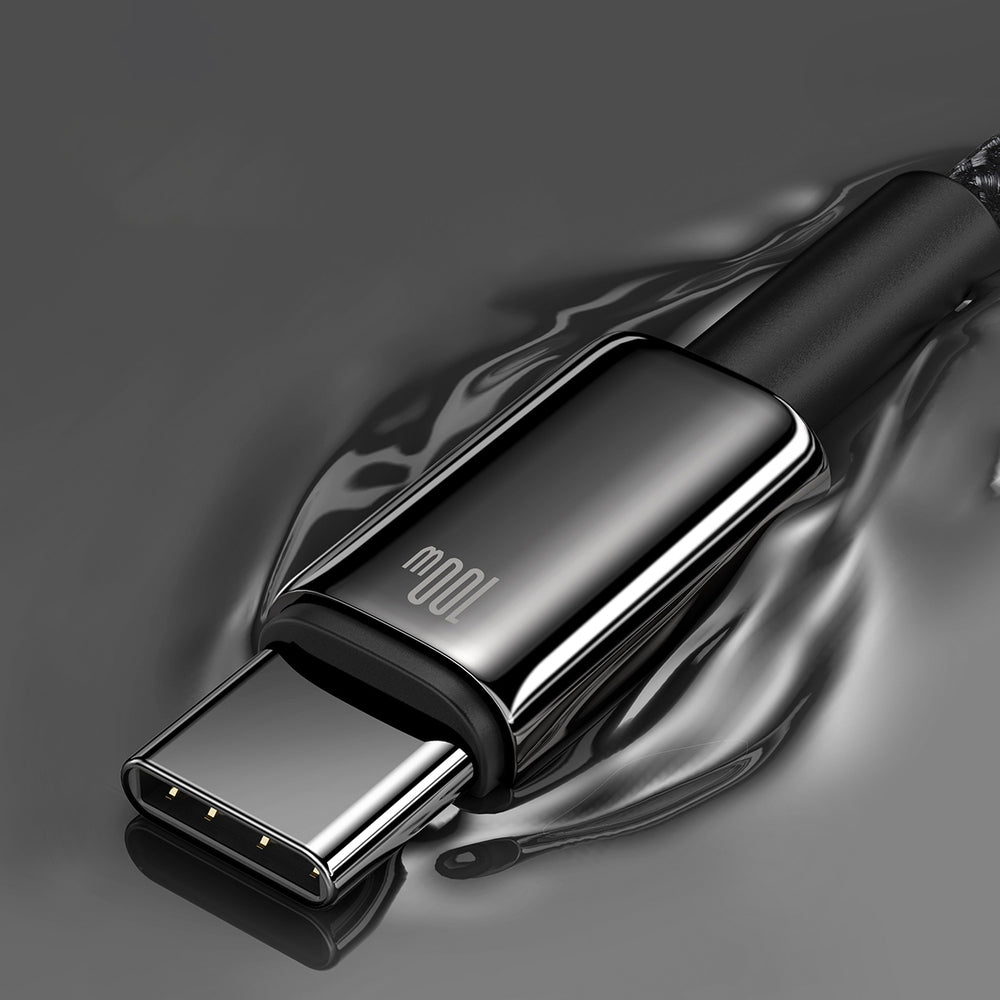 Baseus Tungsten Gold USB-A to USB-C Cable 480Mb/s 100W 1m Black (CAWJ000001)