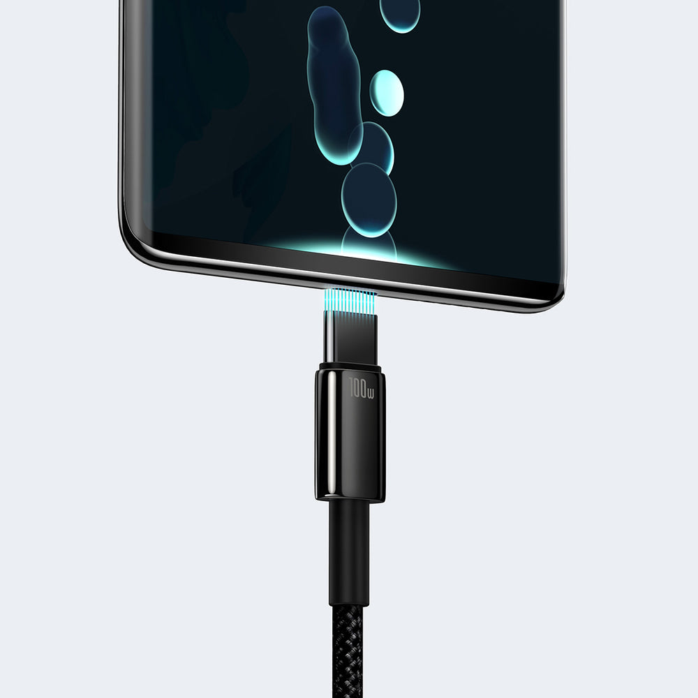 Baseus Tungsten Gold USB-A to USB-C Cable 480Mb/s 100W 1m Black (CAWJ000001)