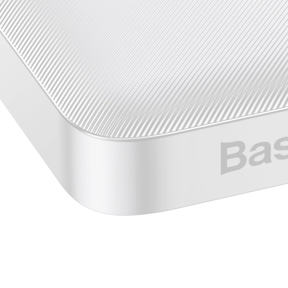 Baseus Bipow powerbank med skærm 10000mAh 15W hvid (Overseas Edition) + USB-A - Micro USB-kabel 0,25m hvid (PPBD050002)