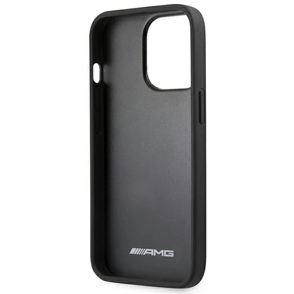 AMG AMHCP14LDOLBK iPhone 14 Pro 6.1 "black / black hardcase Leather Hot Stamped