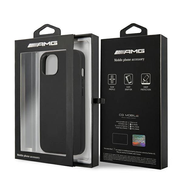 AMG AMHCP14SDOLBK iPhone 14 6.1 "black / black hardcase Leather Hot Stamped