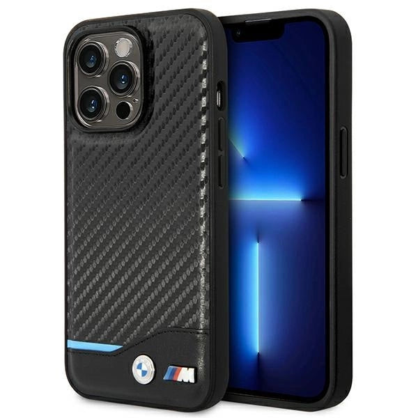 Case BMW BMHCP14L22NBCK iPhone 14 Pro 6,1 " sort / sort Læder Carbon
