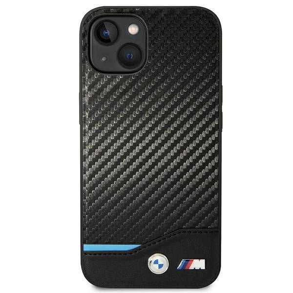 Case BMW BMHCP14M22NBCK iPhone 14 Plus 6.7 "black / black Leather Carbon