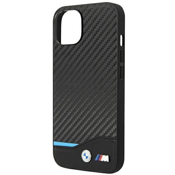 Case BMW BMHCP14M22NBCK iPhone 14 Plus 6.7 "black / black Leather Carbon