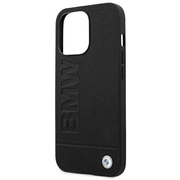 Case BMW BMHCP14XSLLBK iPhone 14 Pro Max 6.7 " sort / sort læderstempel