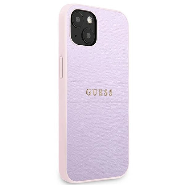 Guess GUHCP13SPSASBPU iPhone 13 mini 5,4 "purple / purple Saffiano Hot Stamp & Metal Logo