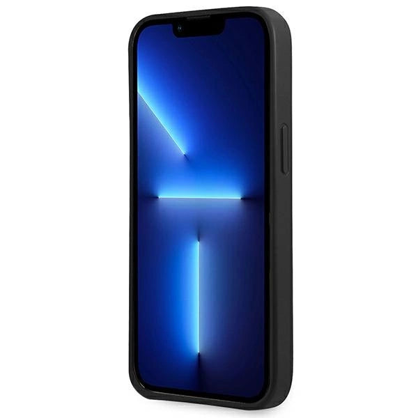 Guess GUHCP13SPSATLK iPhone 13 mini 5,4 "black / black hardcase SaffianoTriangle Logo