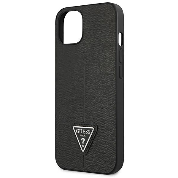 Guess GUHCP13SPSATLK iPhone 13 mini 5,4 "black / black hardcase SaffianoTriangle Logo