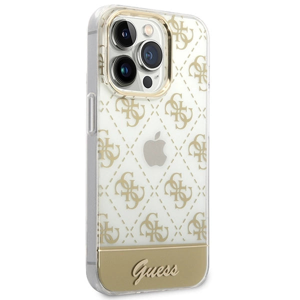 Guess GUHCP14LHG4MHG iPhone 14 Pro 6.1 "gold / gold hardcase 4G Pattern Script