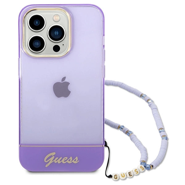 Guess GUHCP14LHGCOHU iPhone 14 Pro 6.1" purple/purple hardcase Translucent Pearl Strap