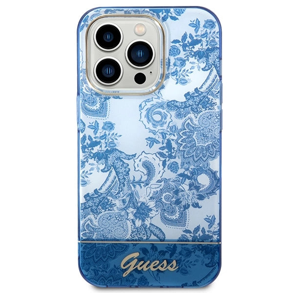 Guess GUHCP14LHGPLHB iPhone 14 Pro 6.1" blue/blue hardcase Porcelain Collection
