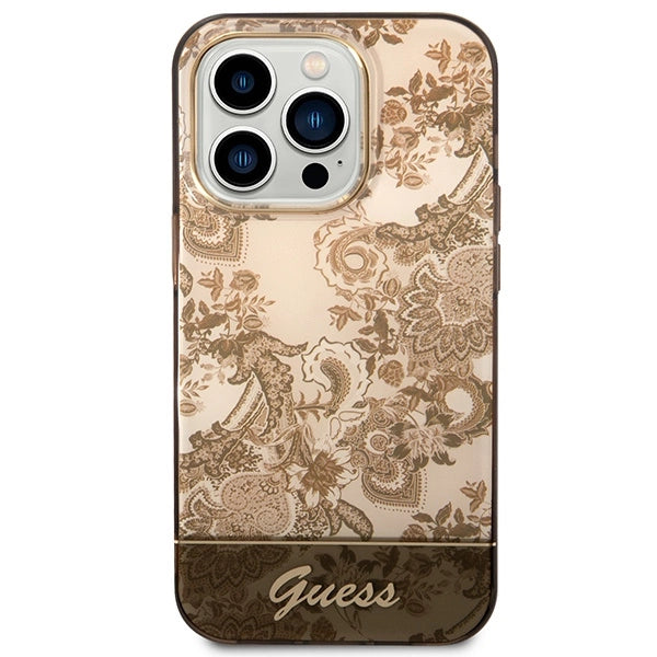 Guess GUHCP14LHGPLHC iPhone 14 Pro 6.1" ocher hardcase Porcelain Collection