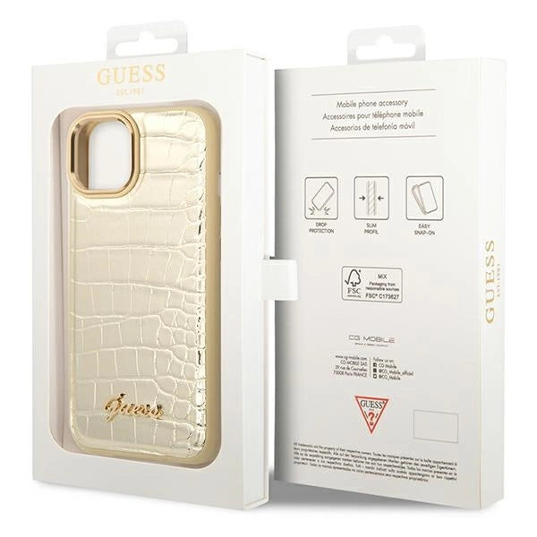 Guess GUHCP14MHGCRHD iPhone 14 Plus 6.7 "gold / gold hardcase Croco Collection