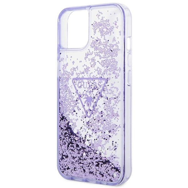 Guess Liquid Glitter Palm Collection æske til iPhone 14 Plus 6.7" - lilla