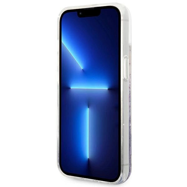 Guess GUHCP14MLFLSU iPhone 14 Plus 6.7 "violet / purple hardcase Flower Liquid Glitter