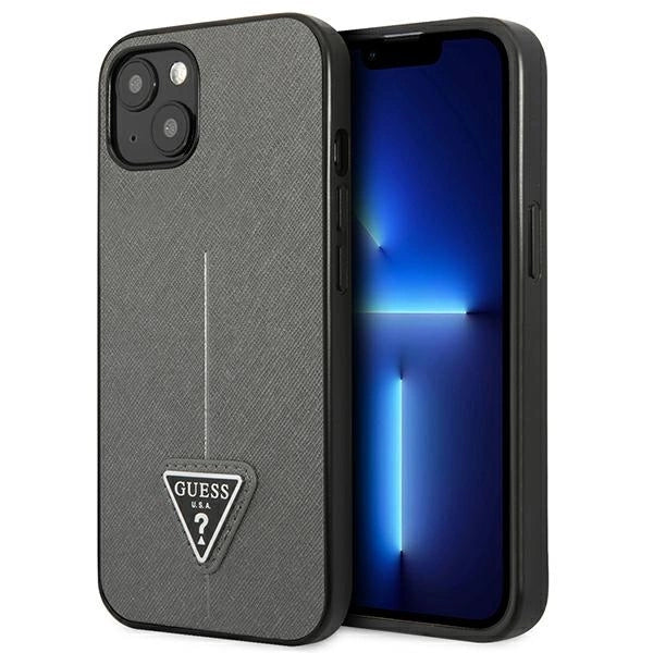 Guess GUHCP14MPSATLG iPhone 14 Plus 6.7 " sølv / sølv hardcase SaffianoTriangle Logo
