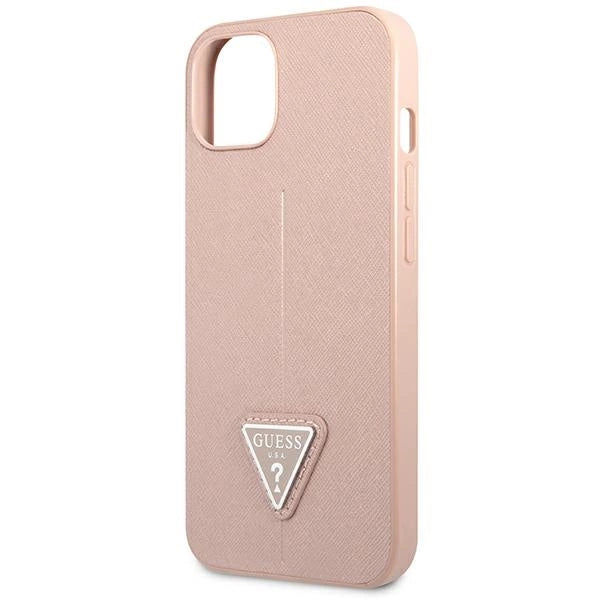 Guess GUHCP14MPSATLP iPhone 14 Plus 6,7 "pink / pink hardcase SaffianoTriangle Logo