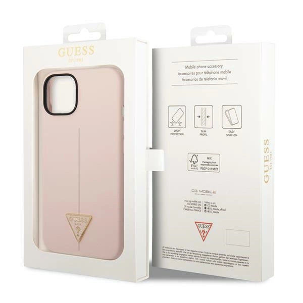 Guess GUHCP14MSLTGP iPhone 14 Plus 6.7" pink/pink hardcase Silicone Triangle