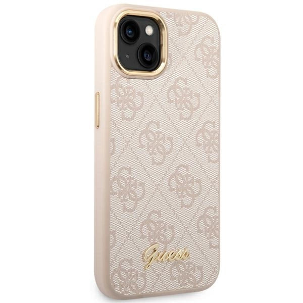 Guess 4G Vintage Gold Logo case for iPhone 14 - pink
