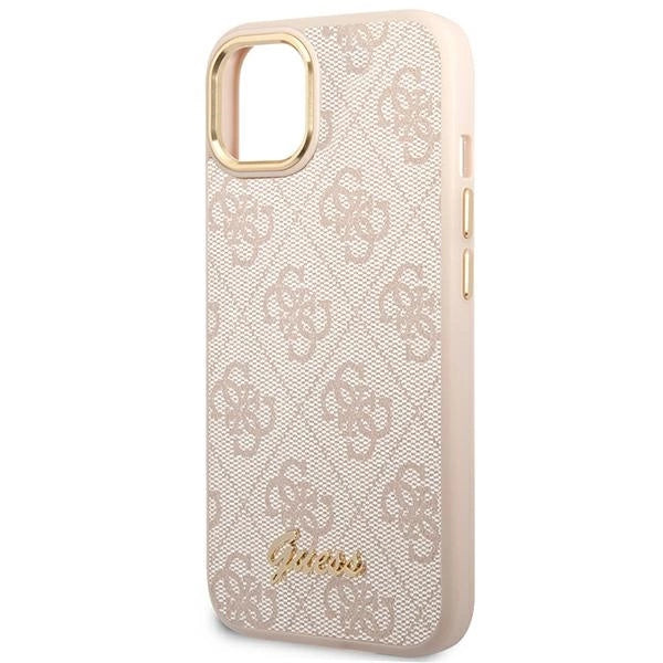 Guess 4G Vintage Gold Logo case for iPhone 14 - pink