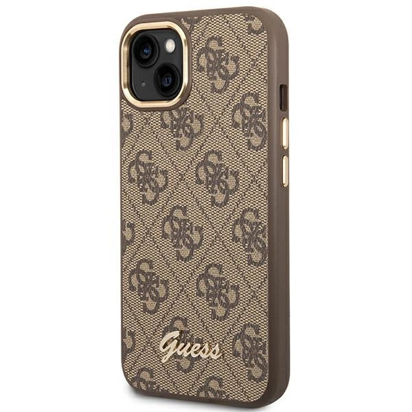 Guess GUHCP14SHG4SHW iPhone 14 6.1" brown/brown hard case 4G Vintage Gold Logo