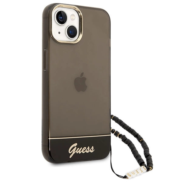 Guess GUHCP14SHGCOHK iPhone 14 6.1 "black / black hardcase Translucent Pearl Strap