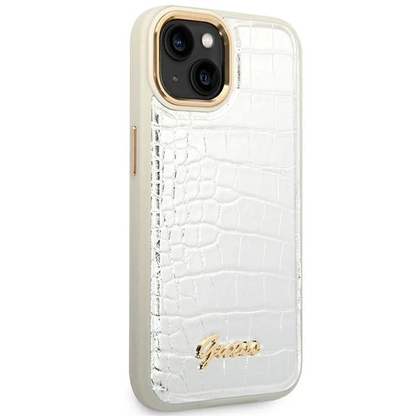 Guess GUHCP14SHGCRHS iPhone 14 6.1 "silver / silver hardcase Croco Collection