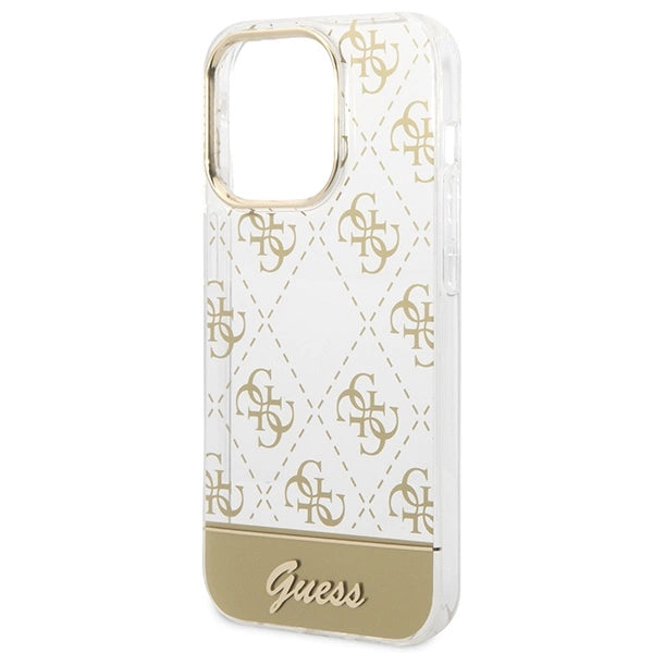 Guess GUHCP14XHG4MHG iPhone 14 Pro Max 6.7 "gold / gold hardcase 4G Pattern Script