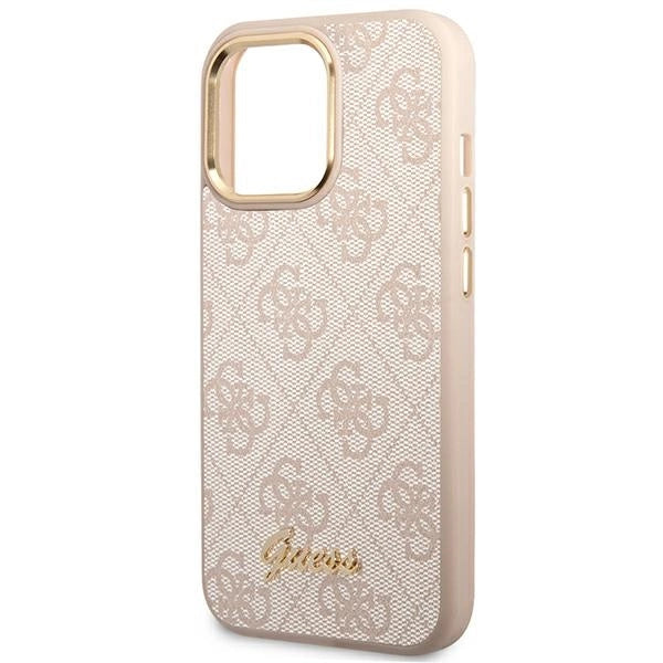 Guess 4G Vintage Gold Logo case for iPhone 14 Pro Max - pink