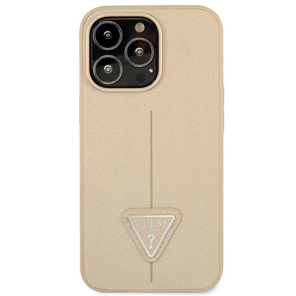 Guess GUHCP14XPSATLE iPhone 14 Pro Max 6,7 "beige / beige hardcase SaffianoTriangle Logo
