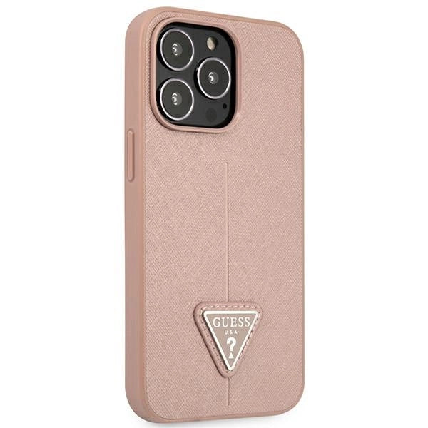 Guess GUHCP14XPSATLP iPhone 14 Pro Max 6,7 "pink / pink hardcase SaffianoTriangle Logo