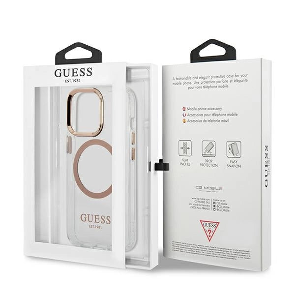 Guess GUHMP13XHTRMD iPhone 13 Pro Max 6.7 "gold / gold hard case Metal Outline Magsafe