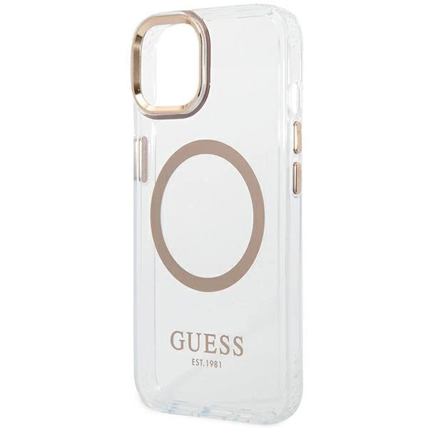 Guess GUHMP14MHTRMD iPhone 14 Plus 6.7 "guld / guld hard case Metal Outline Magsafe