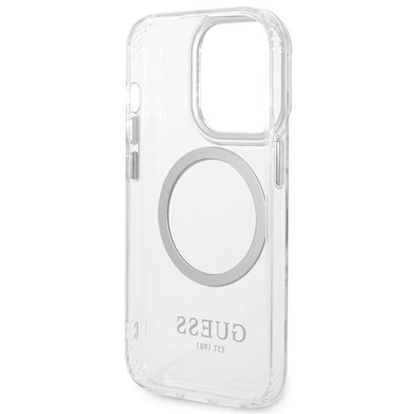 Guess GUHMP14XHTRMS iPhone 14 Pro Max 6.7" sølv/sølv hard case Metal Outline Magsafe