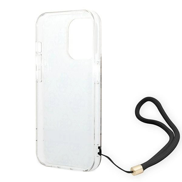 Guess GUOHCP14LH4STW iPhone 14 Pro 6.1 "brun / brun hardcase 4G Print Strap