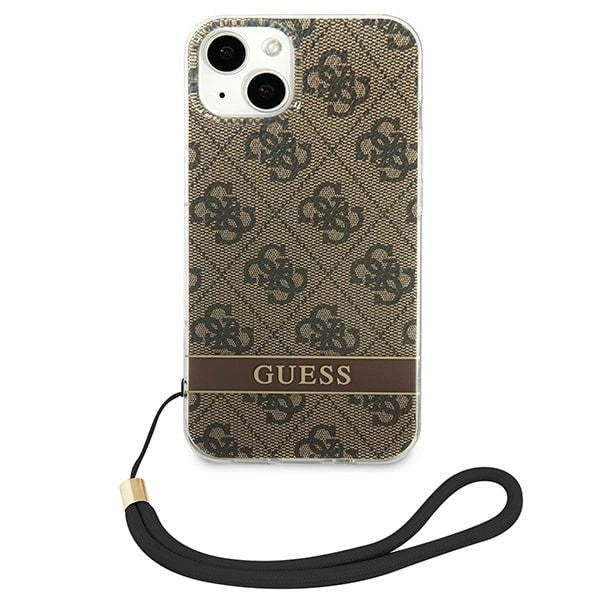 Guess GUOHCP14MH4STW iPhone 14 Plus 6.7 "brown / brown hardcase 4G Print Strap