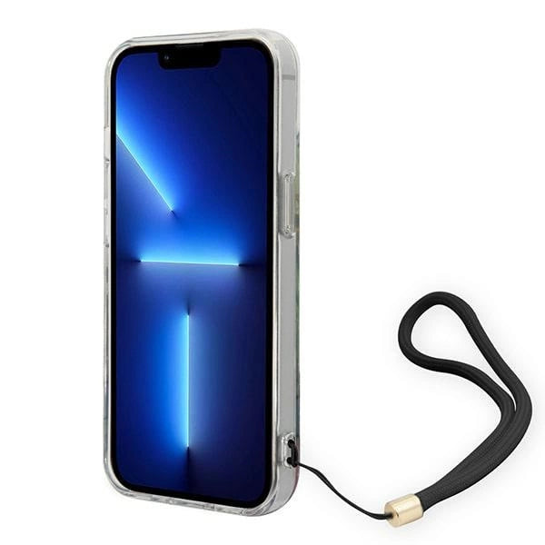 Guess GUOHCP14MHFLSB iPhone 14 Plus 6.7 "blue / blue hardcase Flower Strap